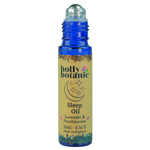 Roll-on oil with lavender and frankincense to promote sleep and calm.