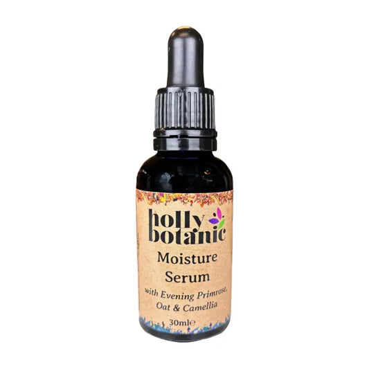 hydrating, moisturising face serum made with natural plant oils. Supplied in a blue glass bottle with pipette. Cruelty free, vegan-friendly.