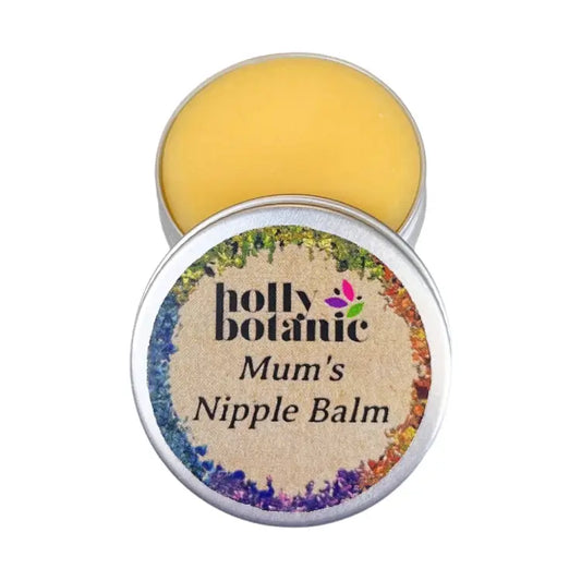 Mum's Nipple balm. natural cruelty free and vegan friendly balm designed for sore nipples. Supplied in a recyclable aluminium tin. 