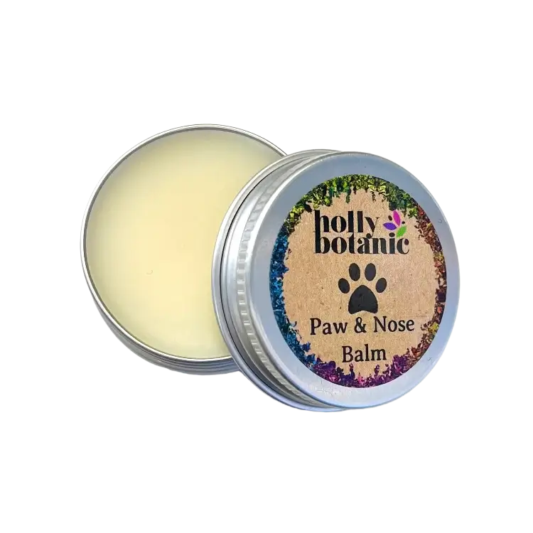 Nose and paw balm supplied in an aluminium, recyclable tin.