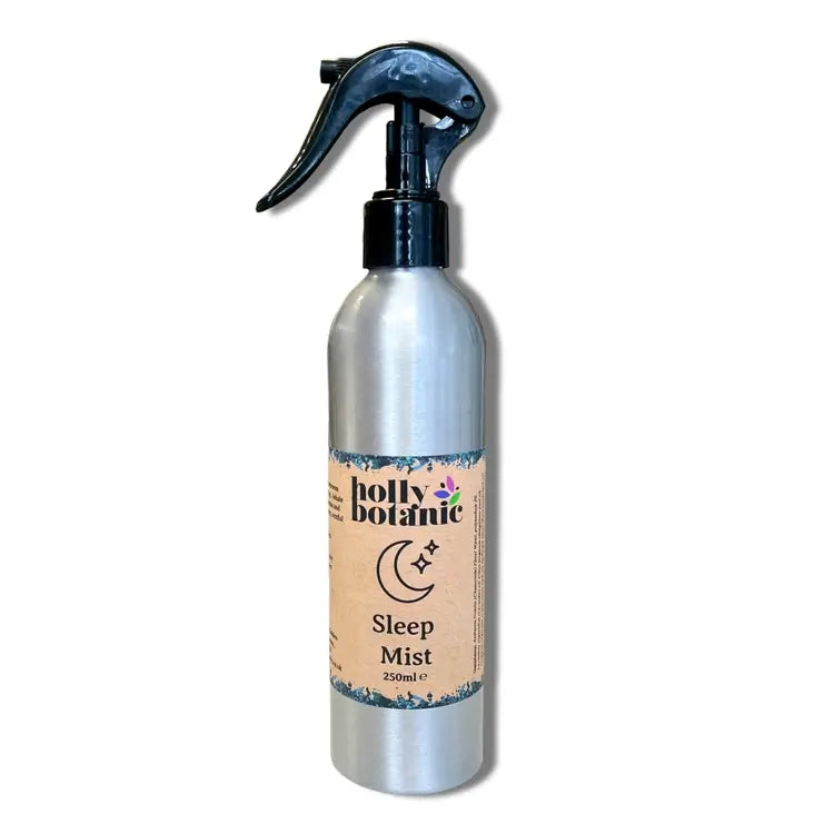 A spray bottle of holly botanic sleep mist