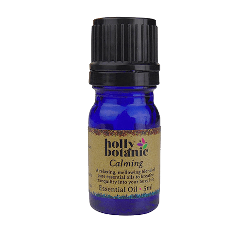 Calming essential oil blend, for use with oil burners or diffusers.